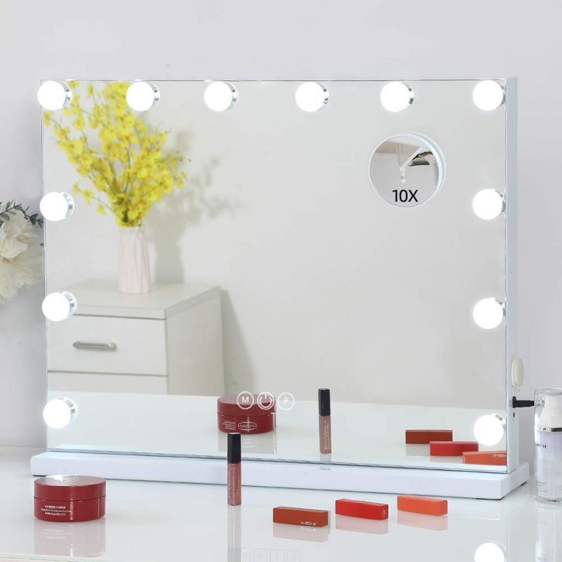 FENCHILIN Large Vanity Mirror with Lights and Charging Port