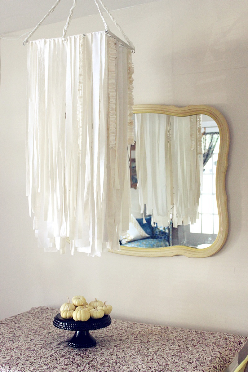 Fabric chandelier garland DIY