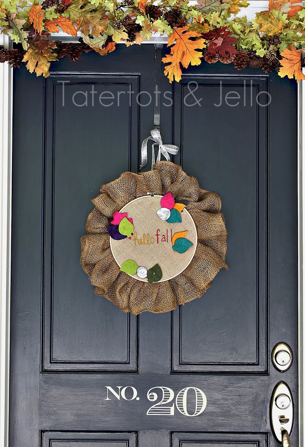 Fall Embroidery Hoop Door Hanging