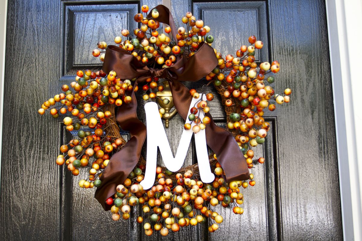 Fall Monogram Door Wreath