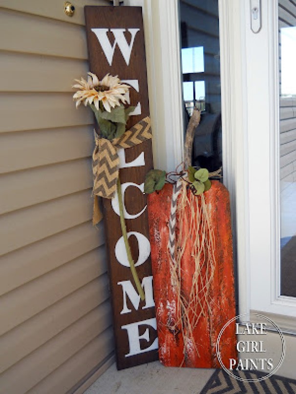 Fall Pumpkin Plank Decor