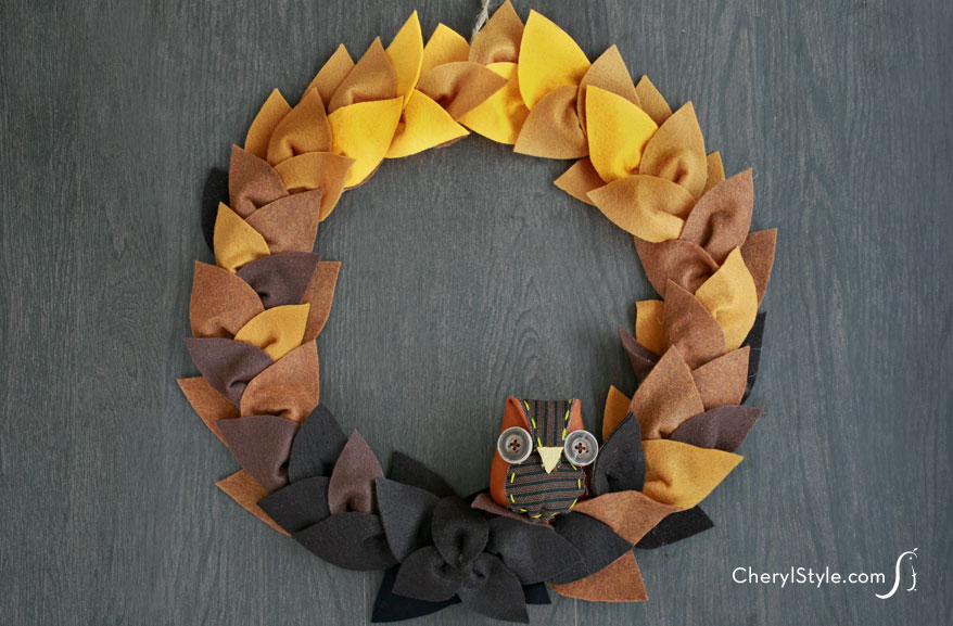 Felted Leaf fall Wreath design