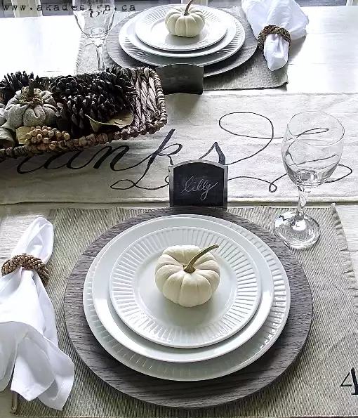 Fall modern country thanksgiving table decor