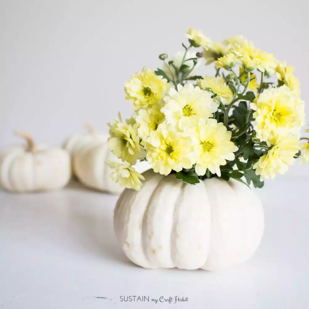 Fall pumpkin flower vase