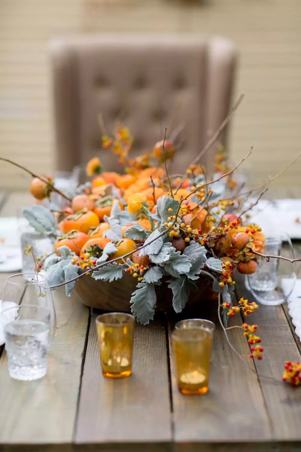 Fall themed table centerpiece design