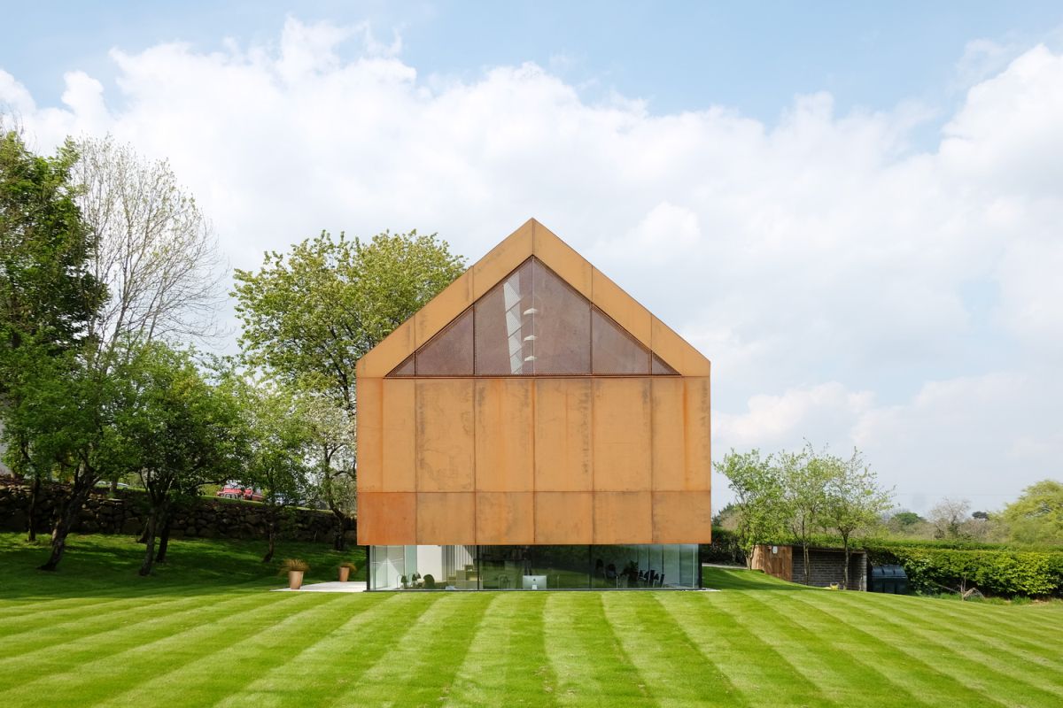 Fallahogey Studio House with Corteen Steel and Gable Roof