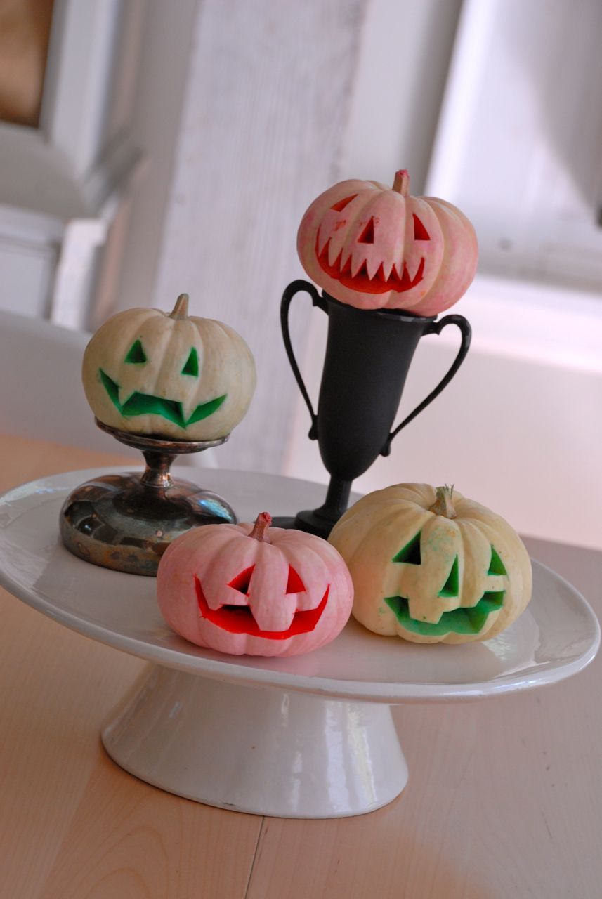 Carve and Dye Mini Pumpkins