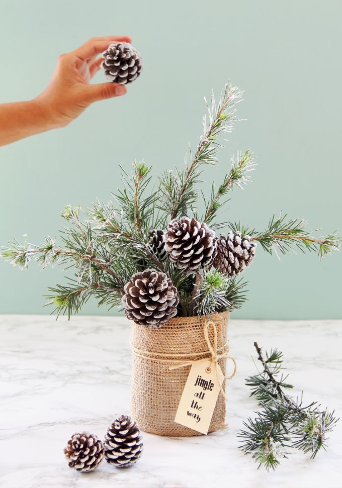 Farmhouse Christmas table centerpiece