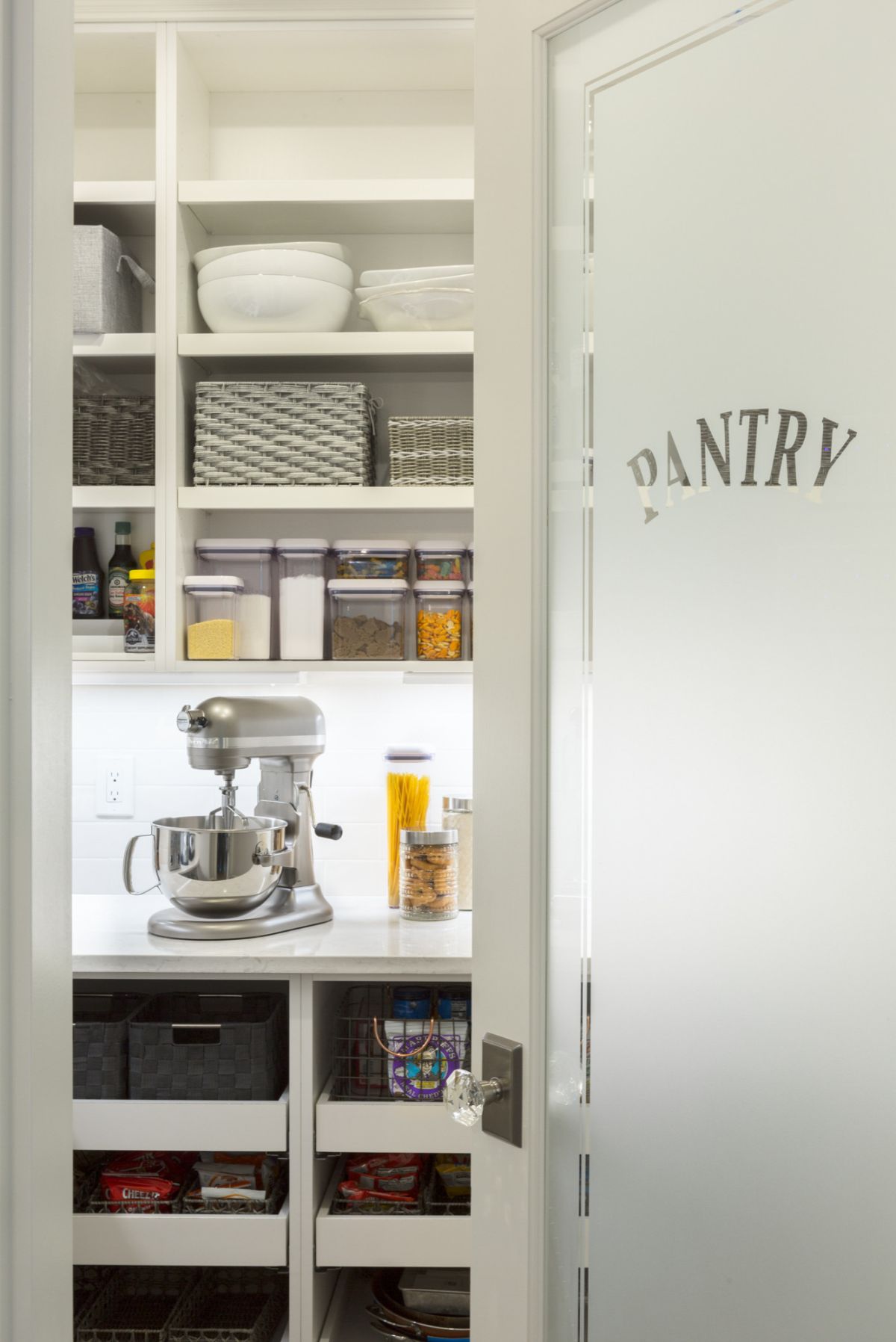 Farmhouse Pantry Door with Frosted Glass