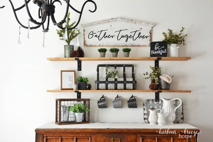 Farmhouse Upper Style Farmhouse Shelves