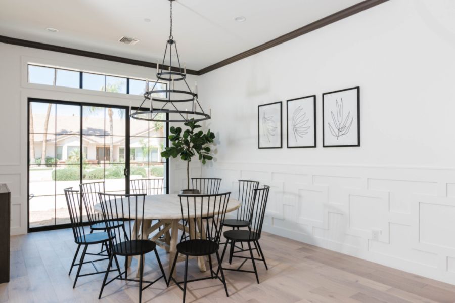 Farmhouse dining room photo in Phoenix