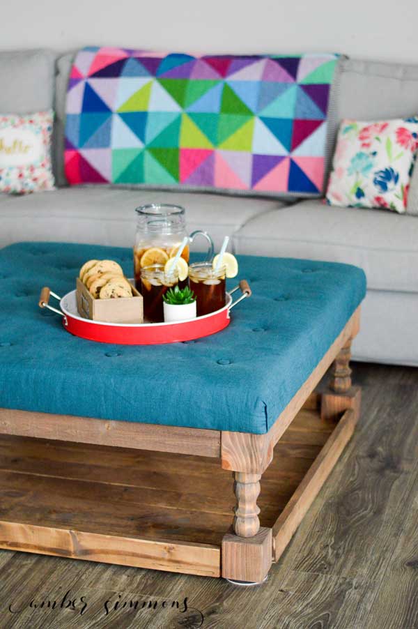 Farmhouse-inspired ottoman coffee table