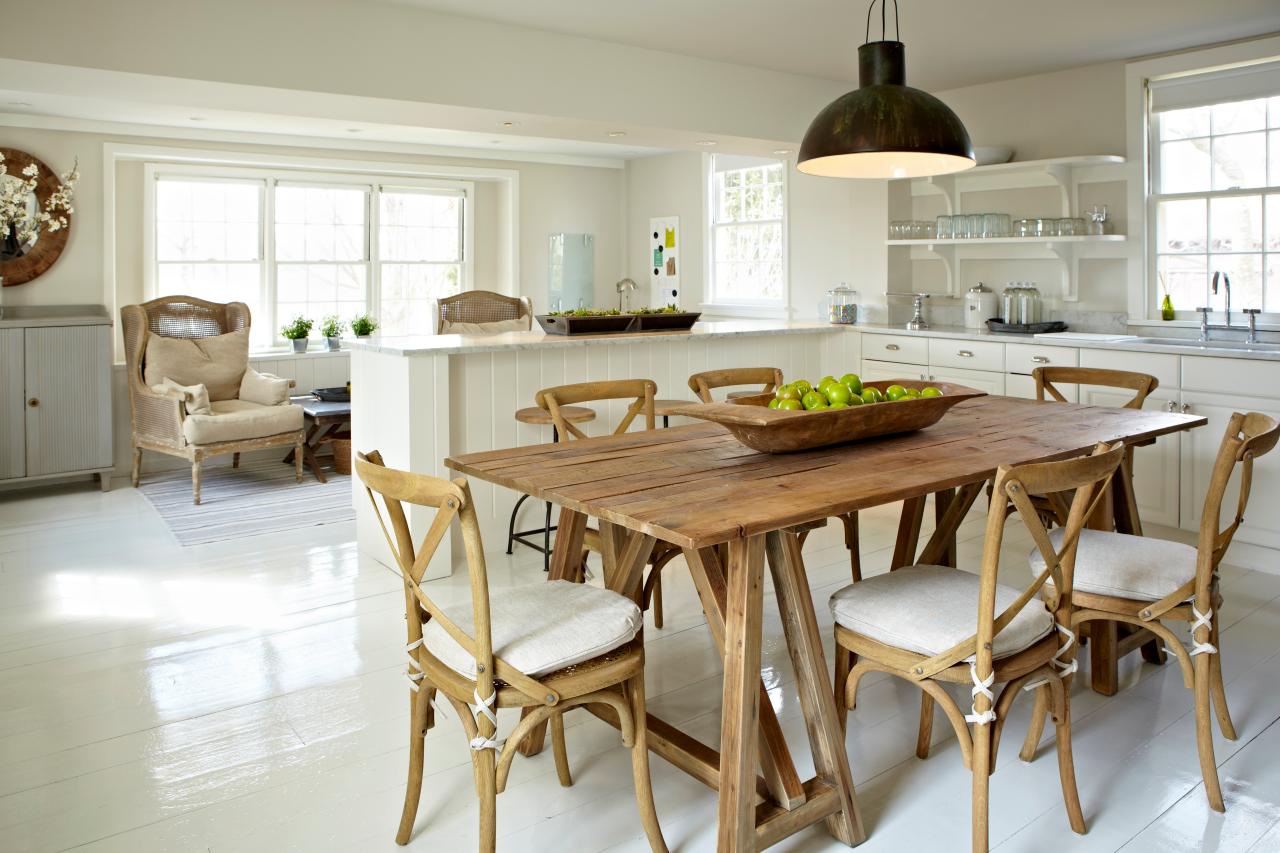 Farmhouse kitchen table heavy wood