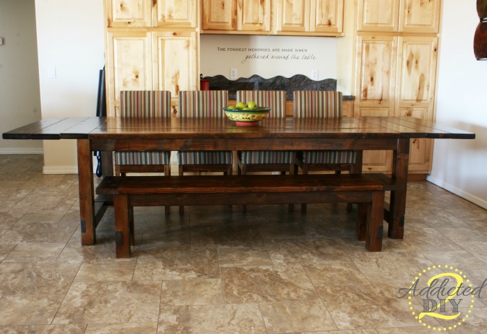 Farmhouse table with extension