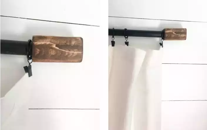 Farmhouse wood curtain rods