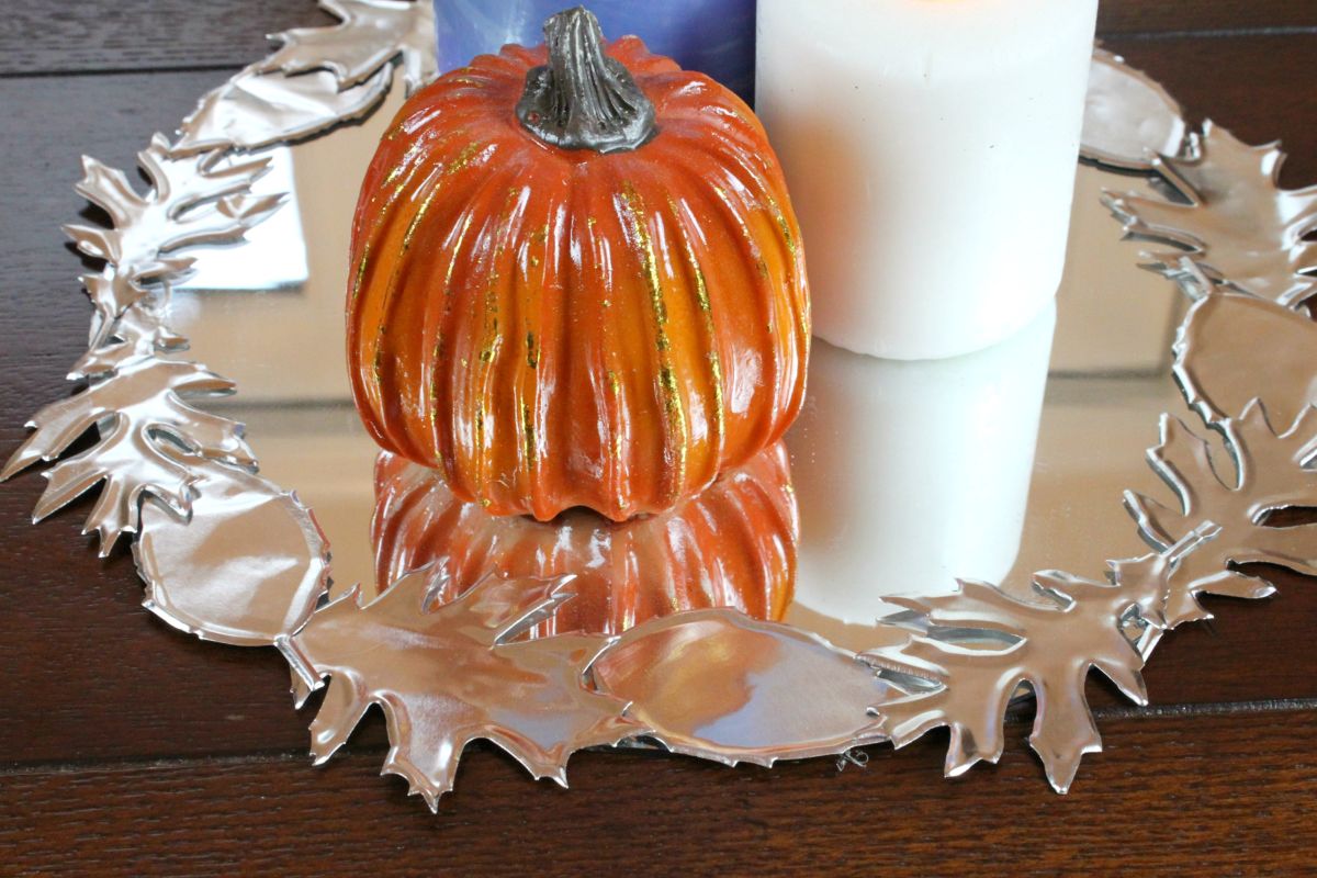 Faux Metal Leaf Centerpiece