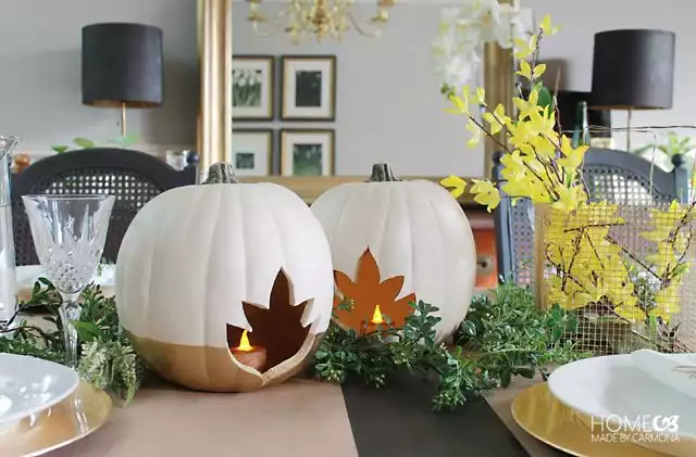 Faux Pumpkin Centerpiece - Candle