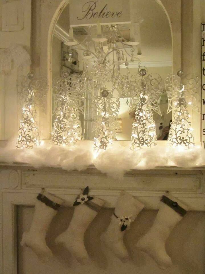Faux snow mantel