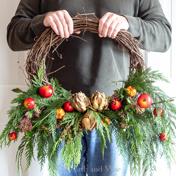 Faux witnter wreath