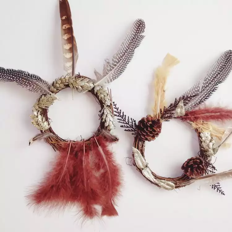 Feather wreath art