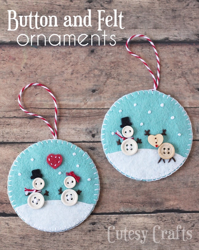 Felt and buttons ornaments