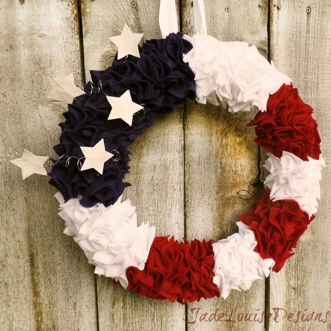 Felt patriotic 4th of july wreath