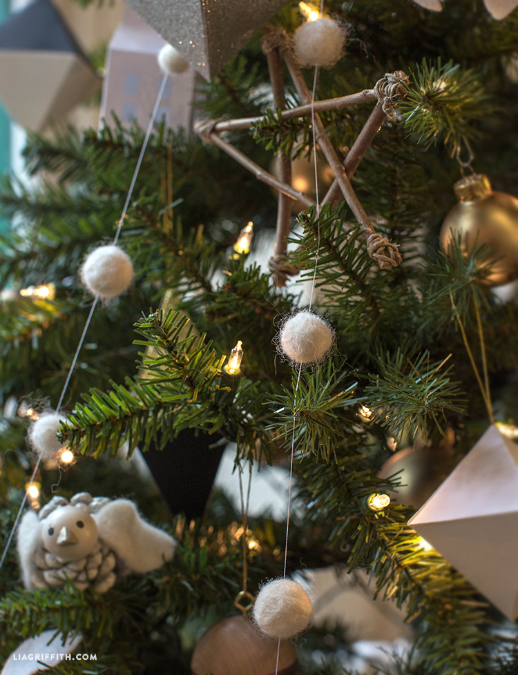 Felt snowball garland