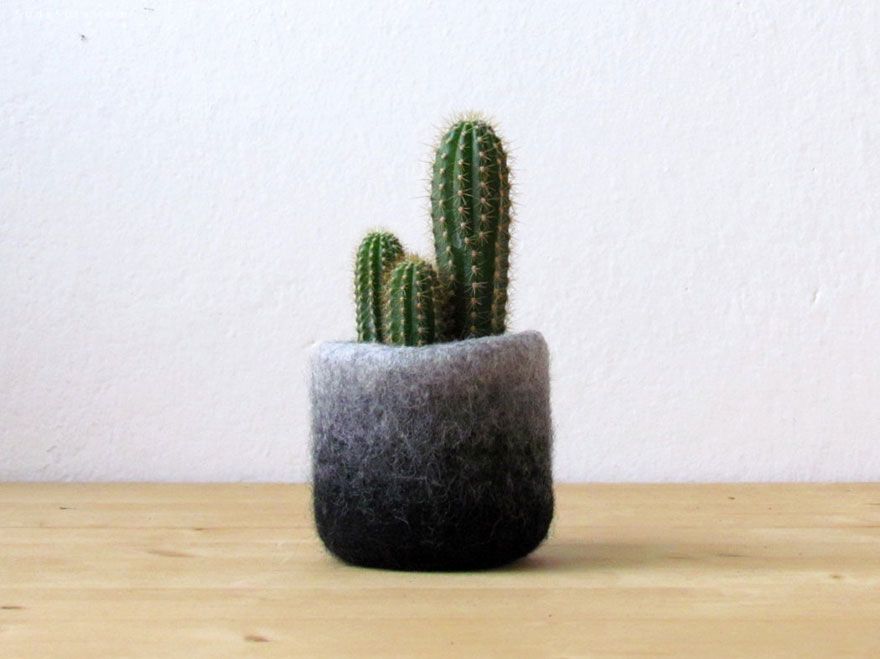 Felt succulent planter