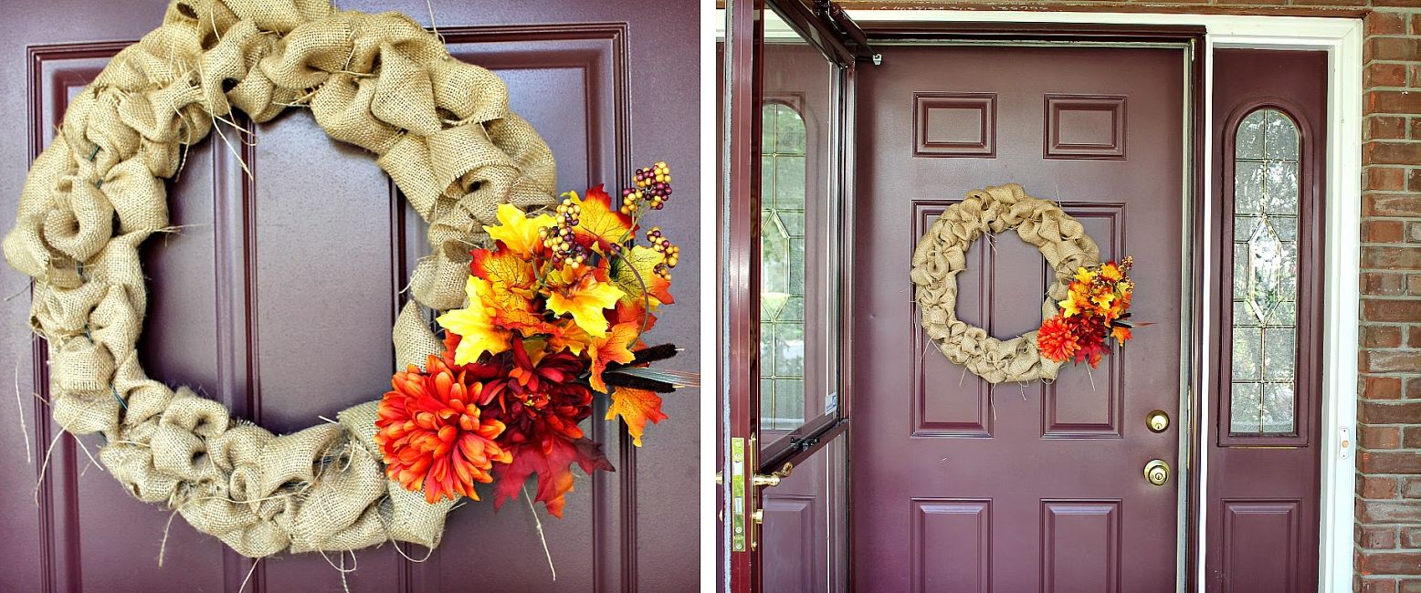 Feminine burlap wreath