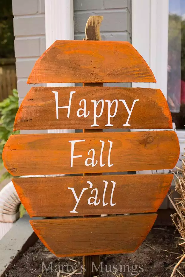 Fence board wood pumpkin