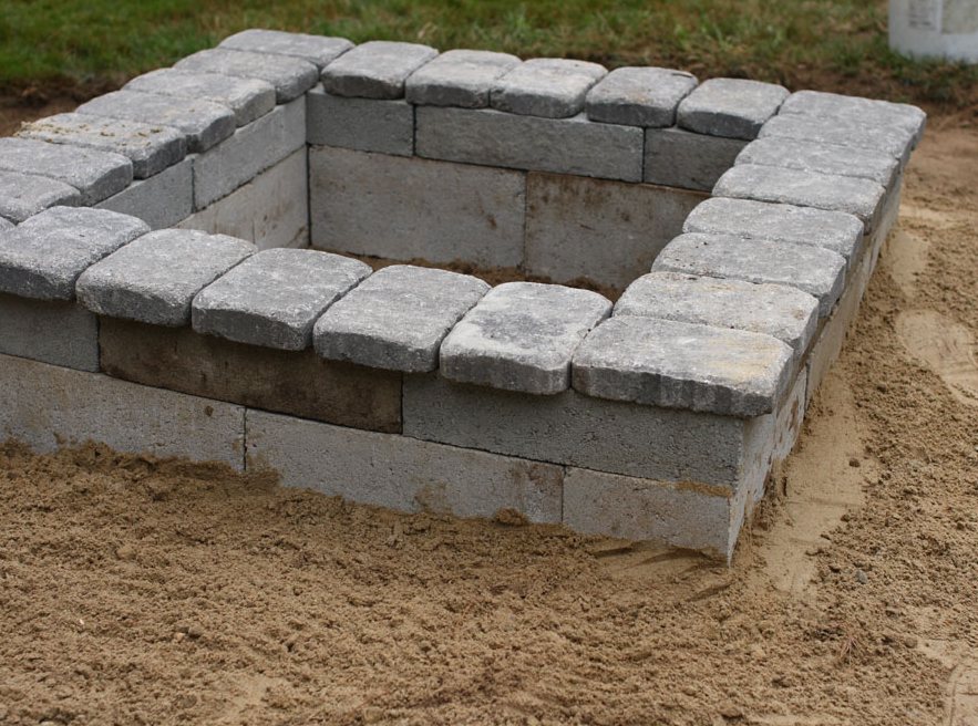 Fire pit from bricks