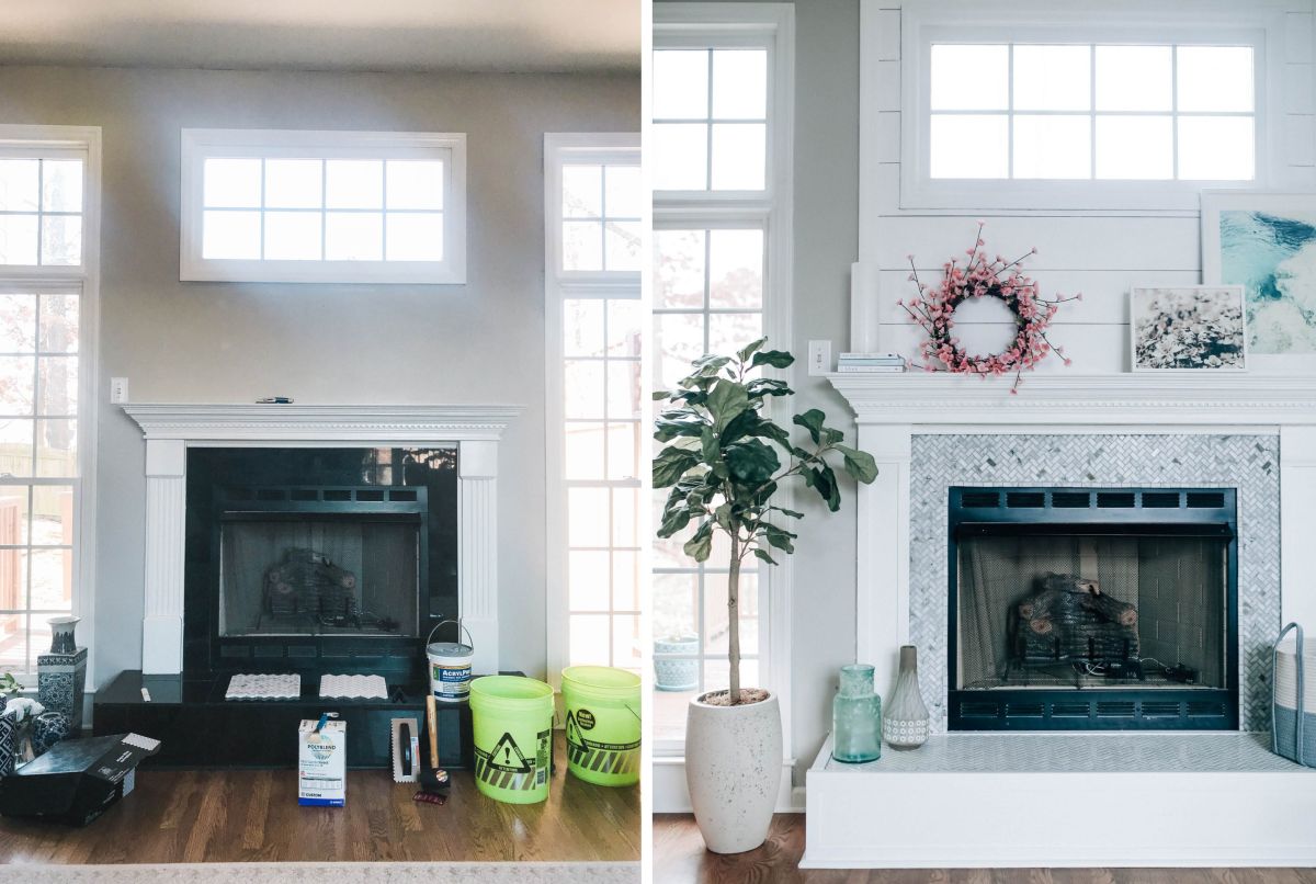 Fireplace makeover reveal