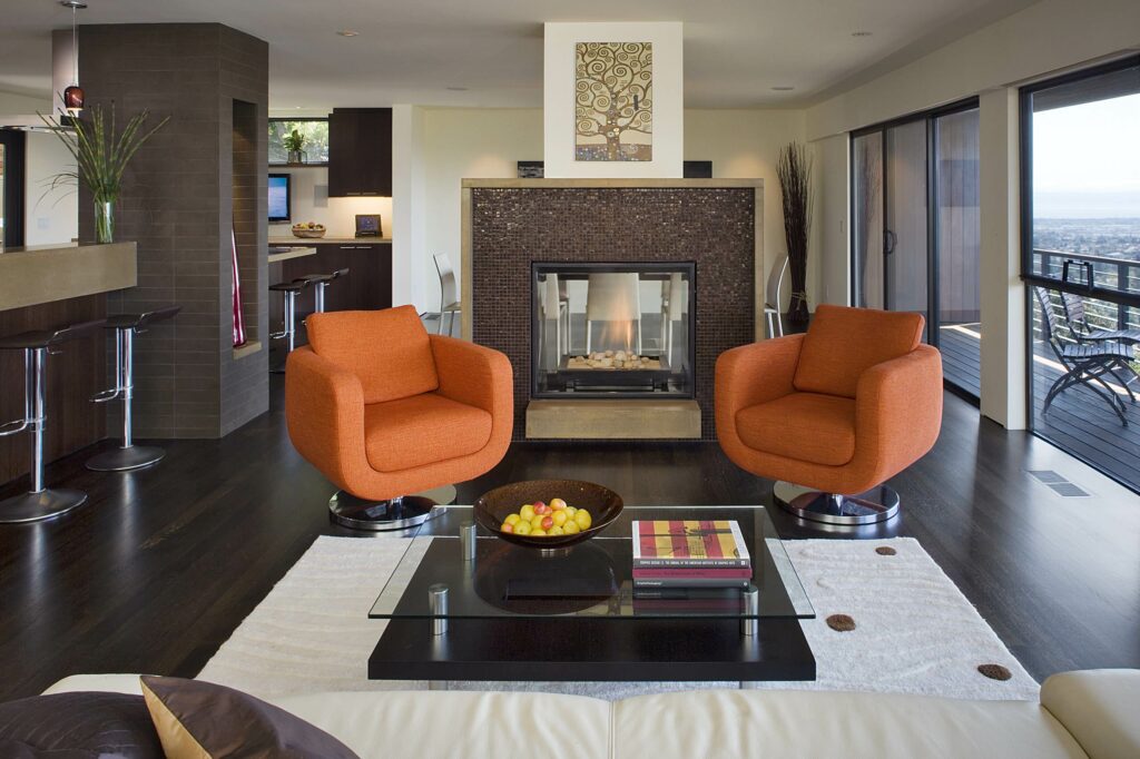 double sided fireplace