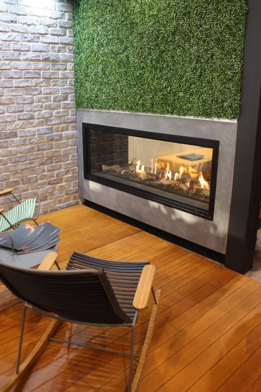 Fireplace wall divider