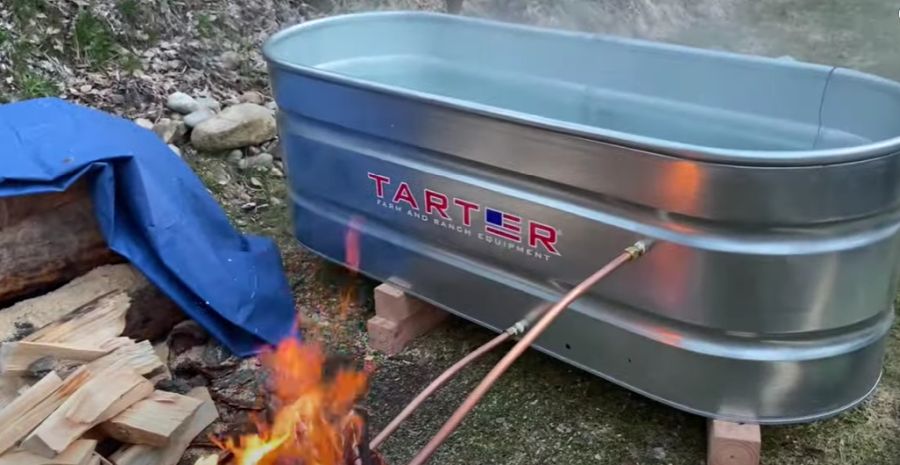 Firewood Heated Hot Tub
