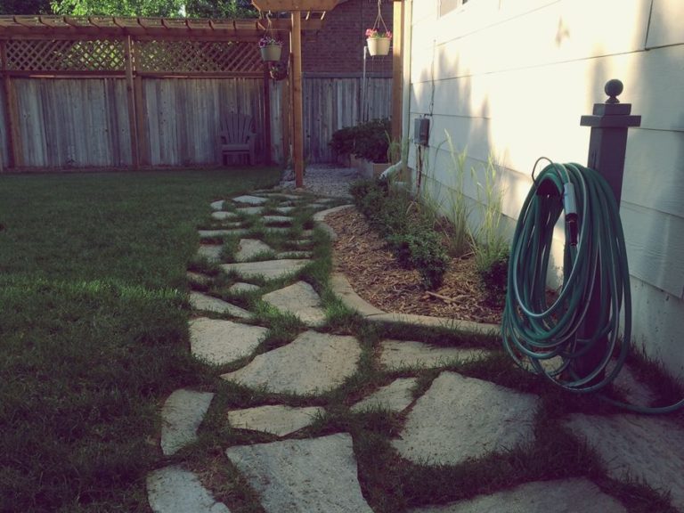 Flagstone Pathway in an Existing Lawn