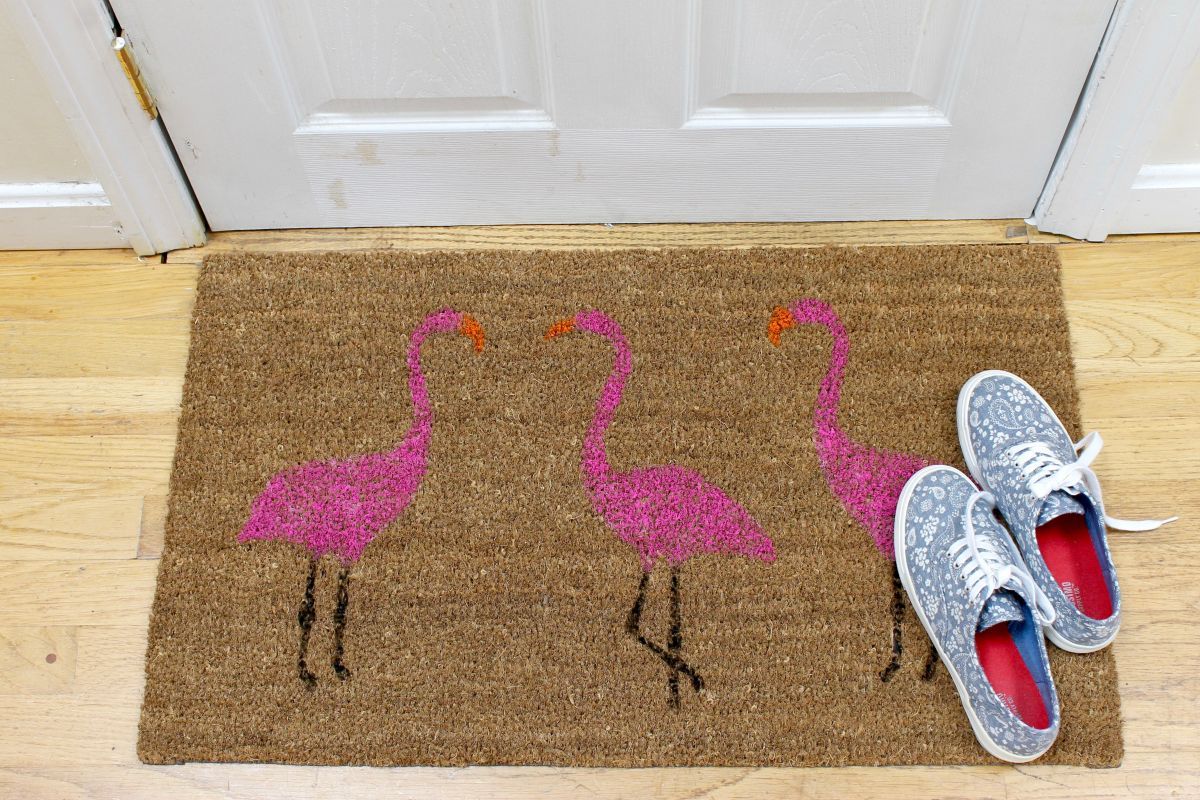 Fun and funky stenciling makes for a cute carpet.