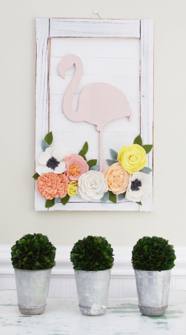 Flamingo Shutter Wall Art