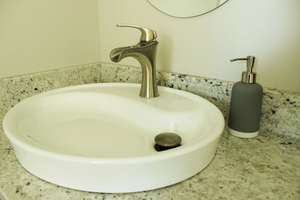 Flat bathroom porcelain sink