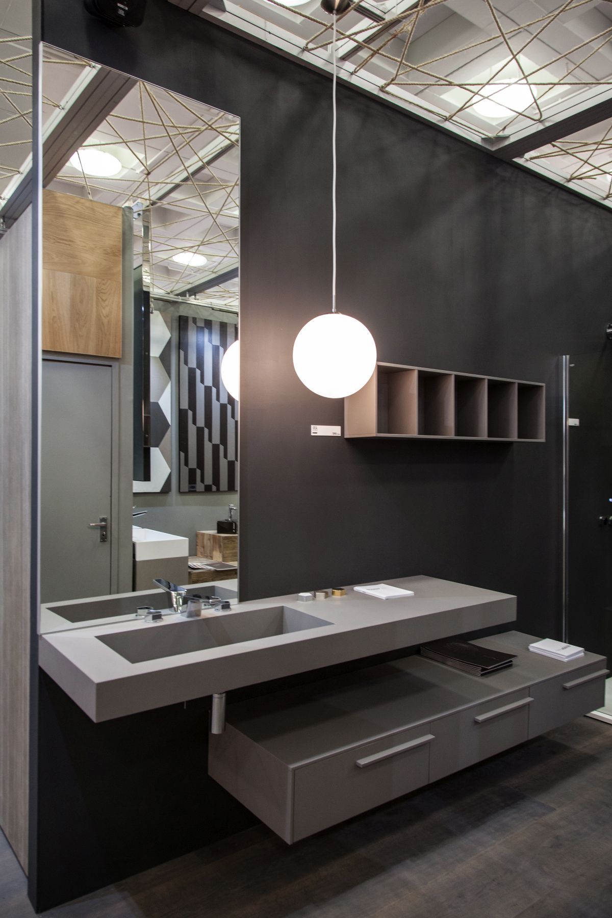 Floating Bathroom Vanity on Gray Design