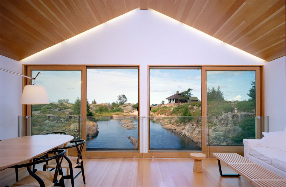 Floating House in Canada by MOS Architects living room