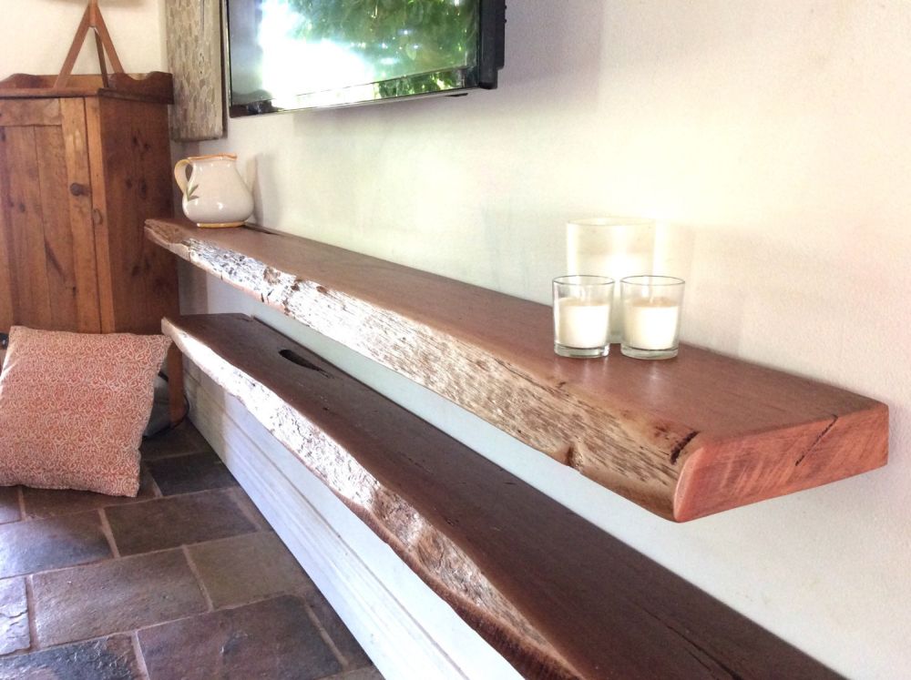 Floating shelves of different shapes and sizes