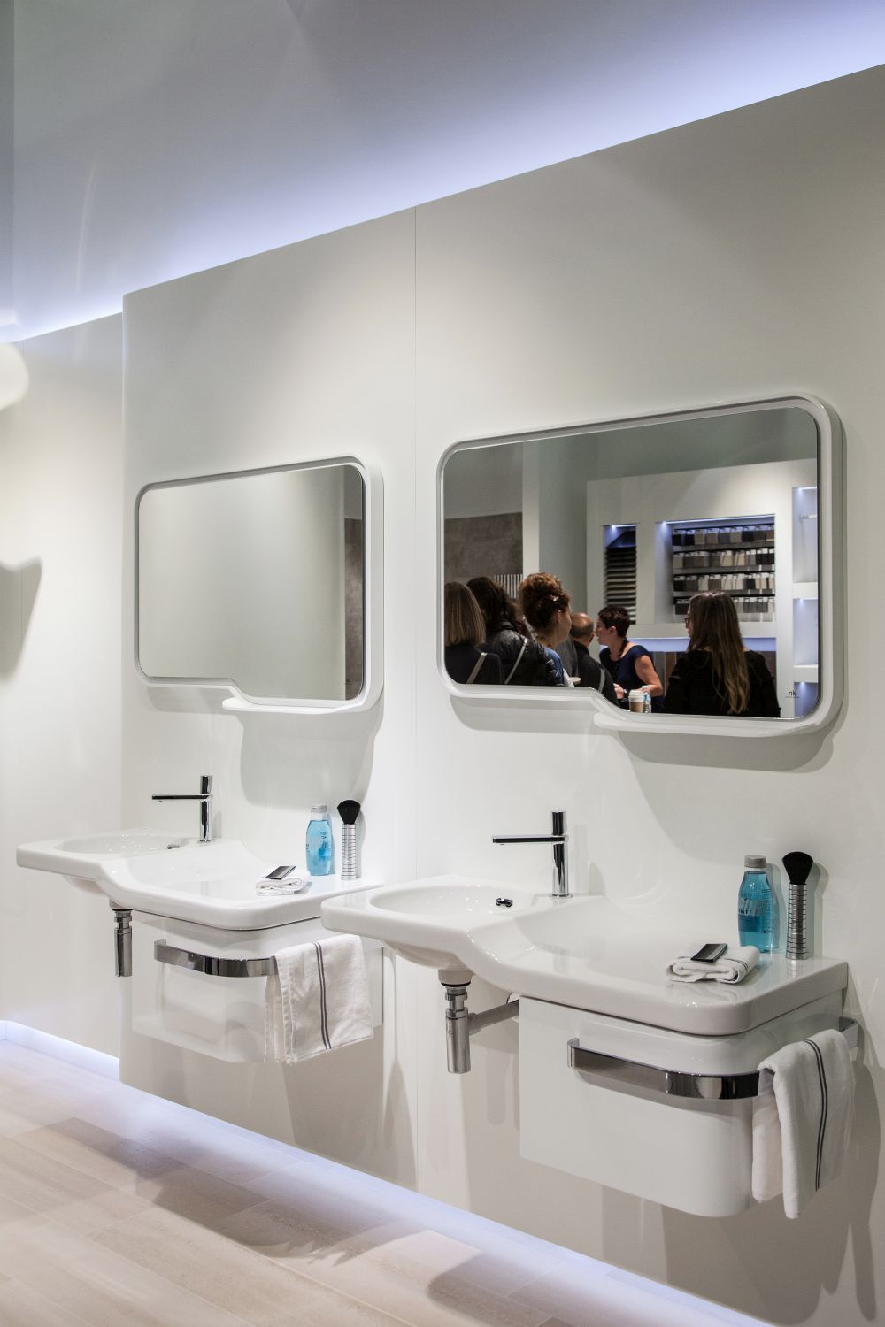 Two smaller vanities are an option instead of a large one with two basins.