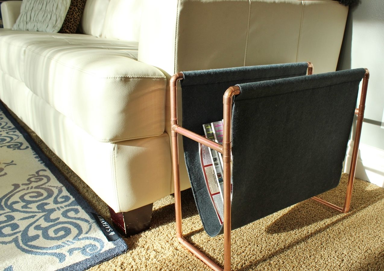 Floor DIY Copper Mag Rack
