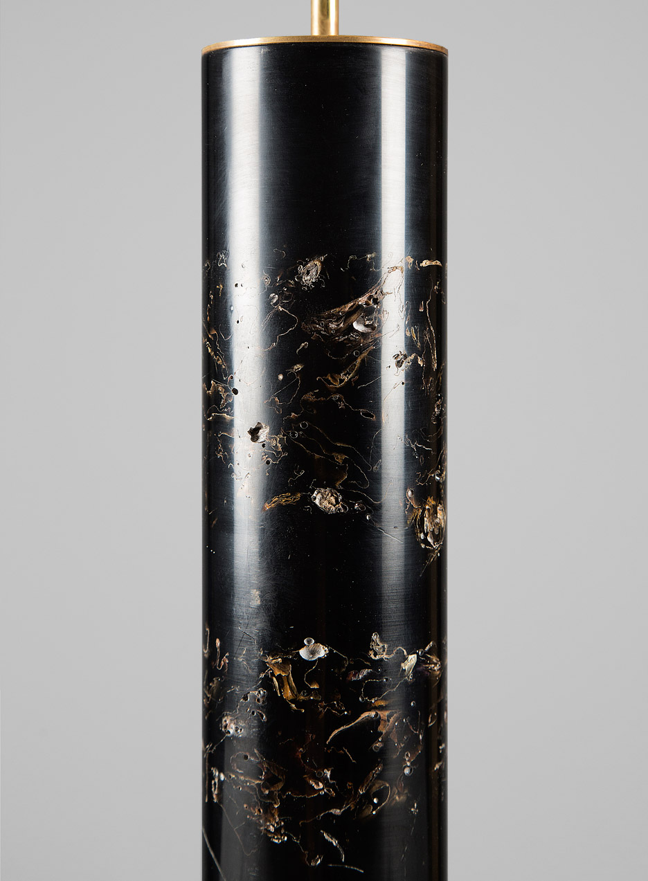 Floral collection black resin resign lamp
