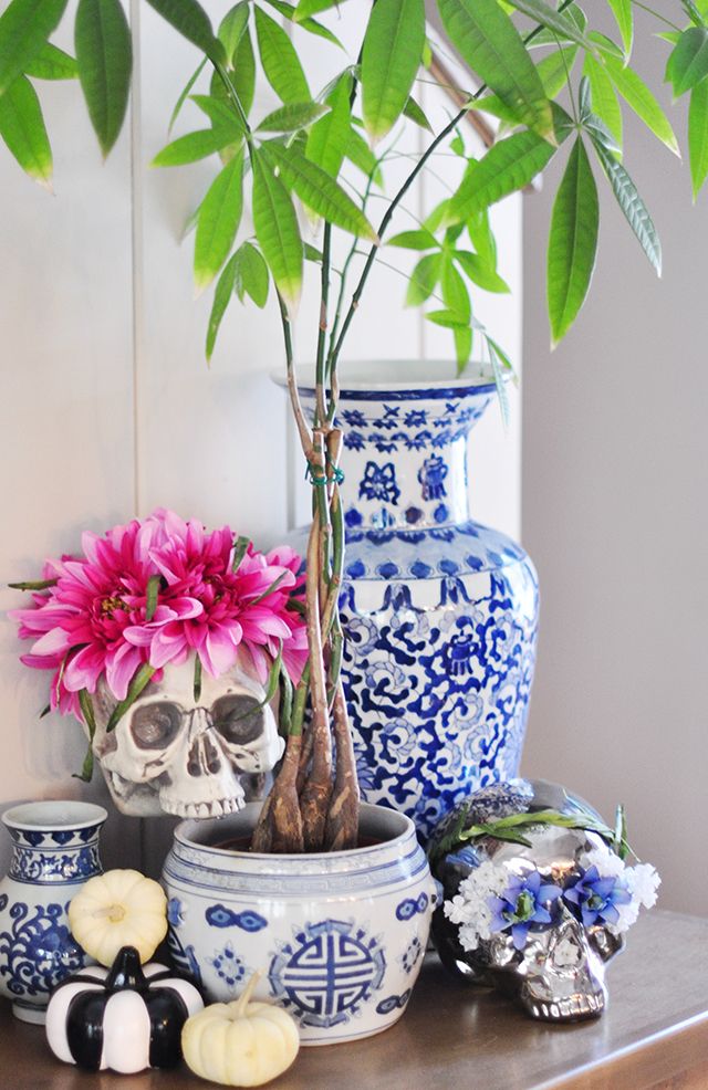 Floral decor with skulls