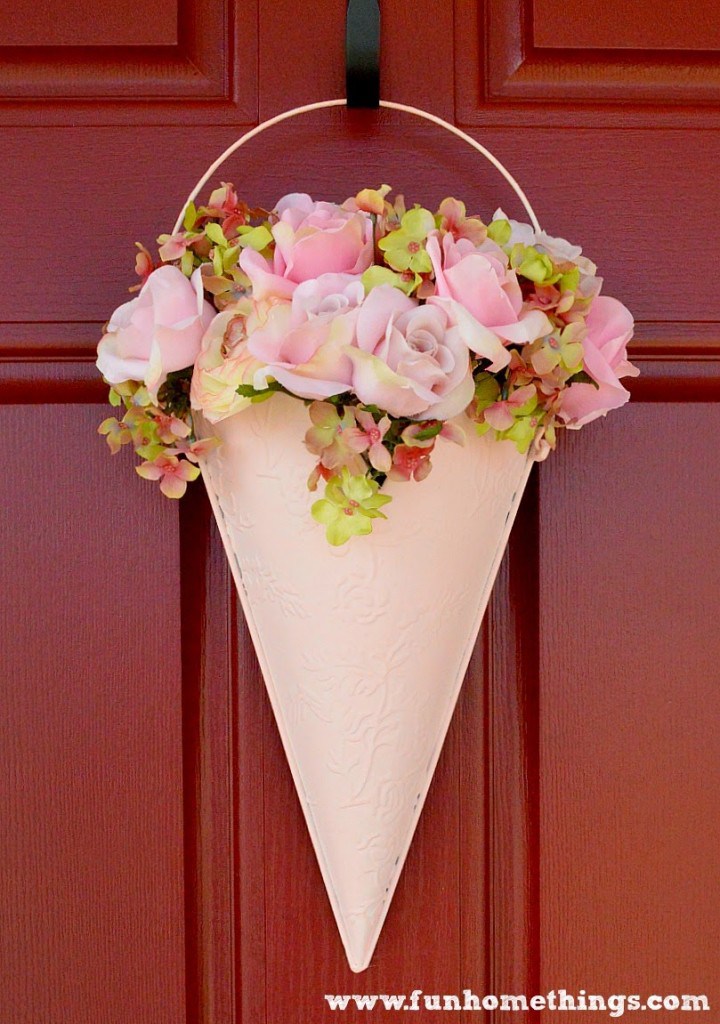 Floral hanging on front door