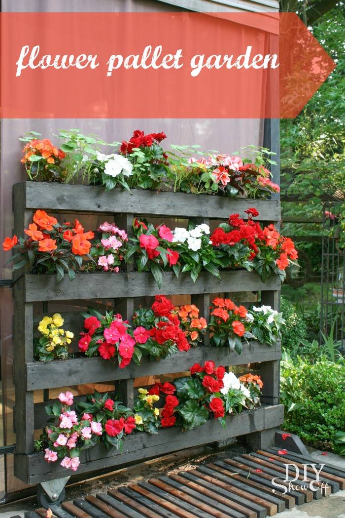 A Large Flower Pallet Planter