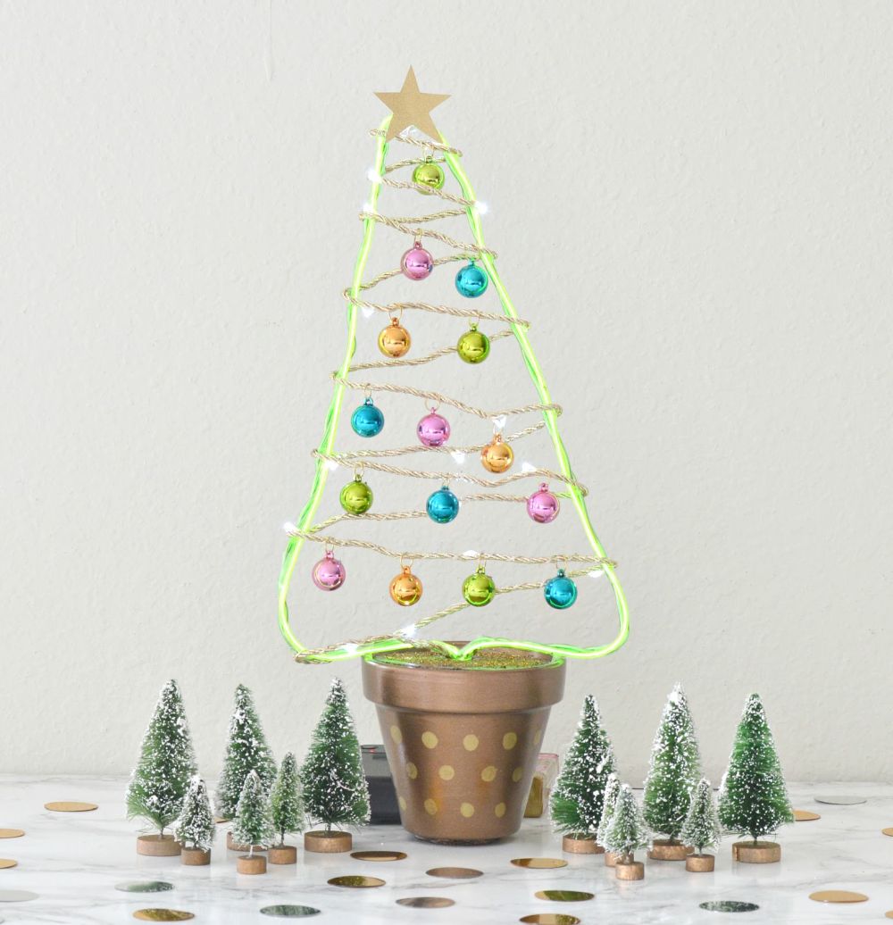 Flower pot christmas tree unconventional christnas tree ideas