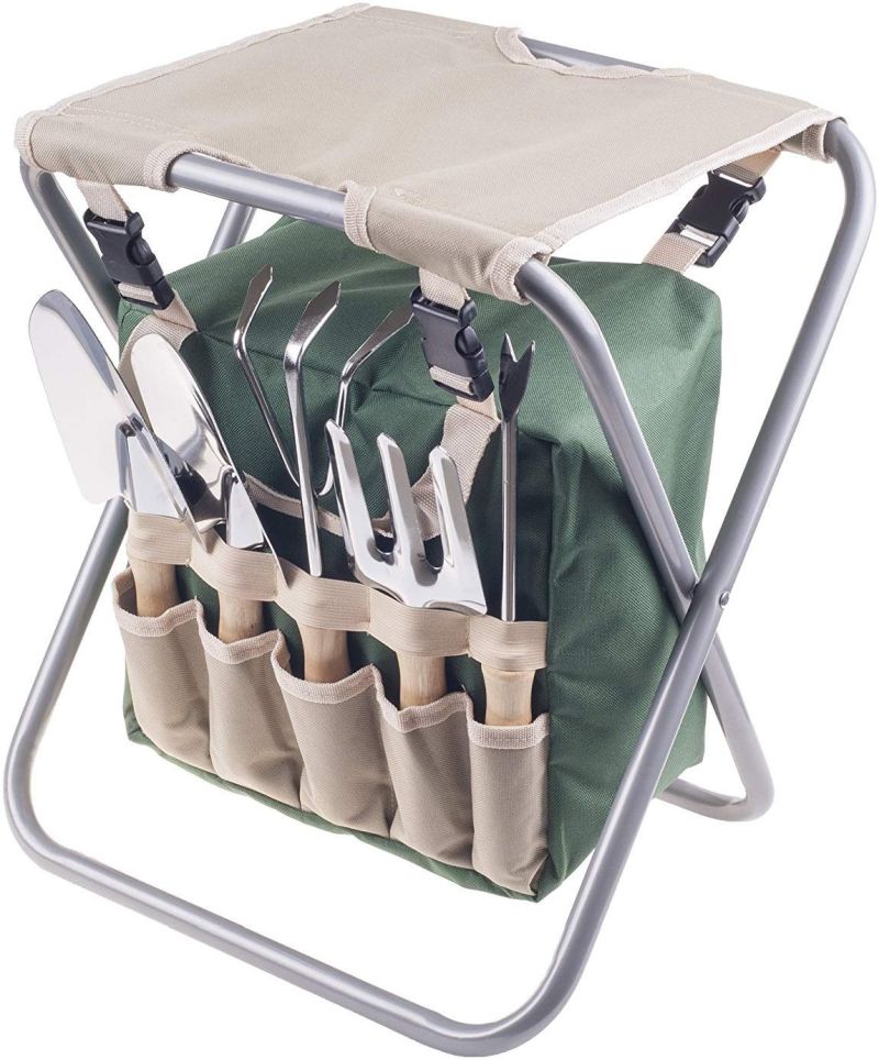 Folding Garden Stool with Tool Bag